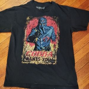 G.I. Joe Mens T-Shirt "Cobra Wants You" Distressed Shirt Size M.  Black; Summer
